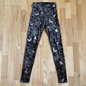 BLACKMILK Golden Gardens Velvet HWMF Leggings, Black & Gold S